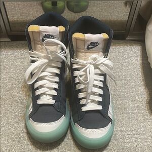 Nike High-Top Sneakers - Navy and White